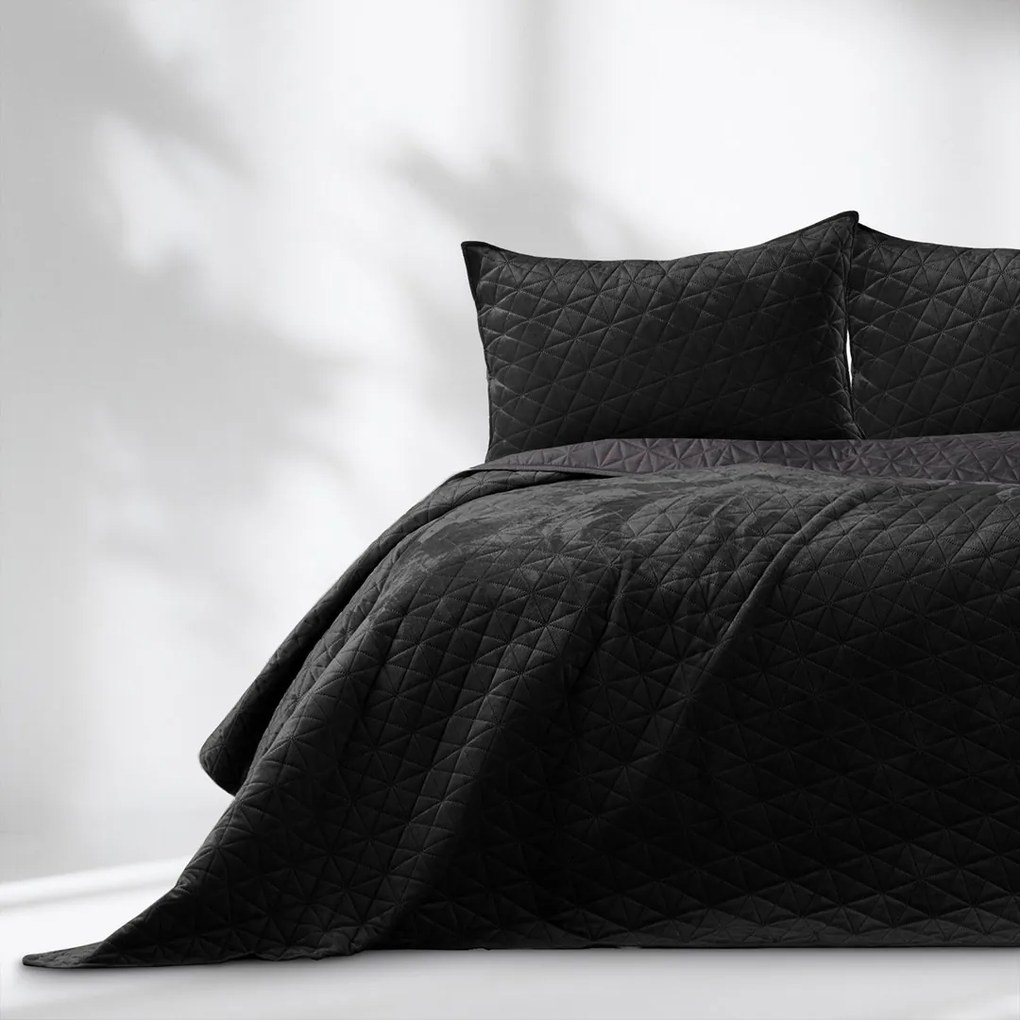 Prešívaný prehoz na posteľ LAILA 170x270 čierny