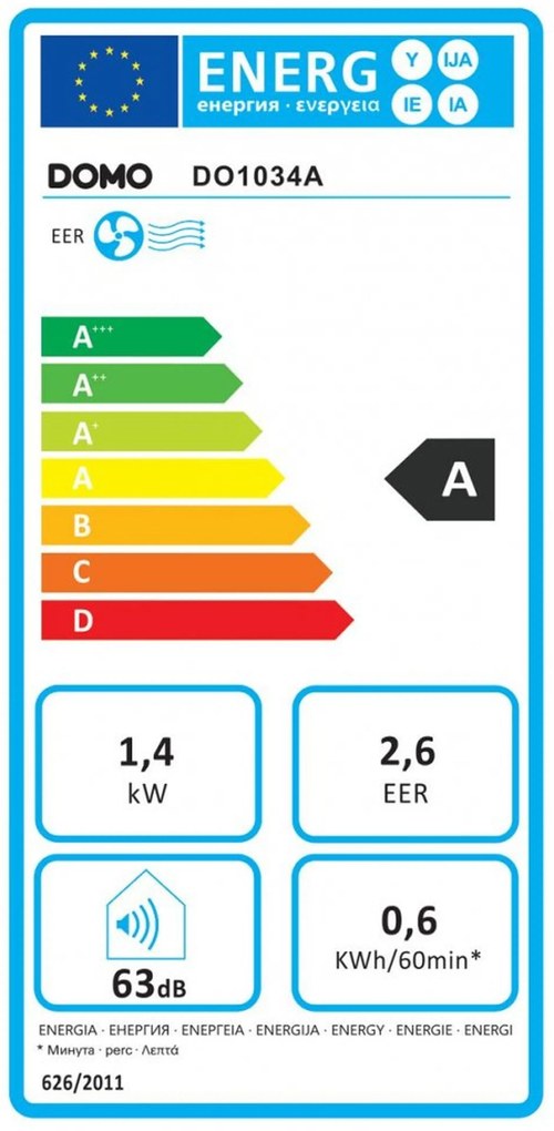 DOMO 5000 BTU Mobilná klimatizácia, 560W DO1034A