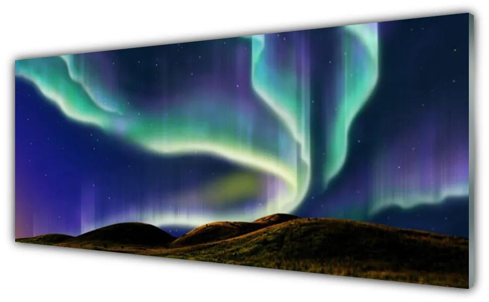 Obraz na akrylátovom skle Polárna žiara krajina 125x50 cm