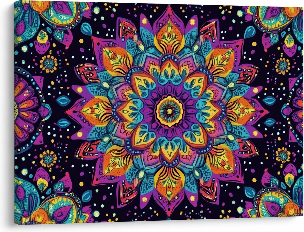 Obraz - Kaleidoskopická mandala (70x50 cm)
