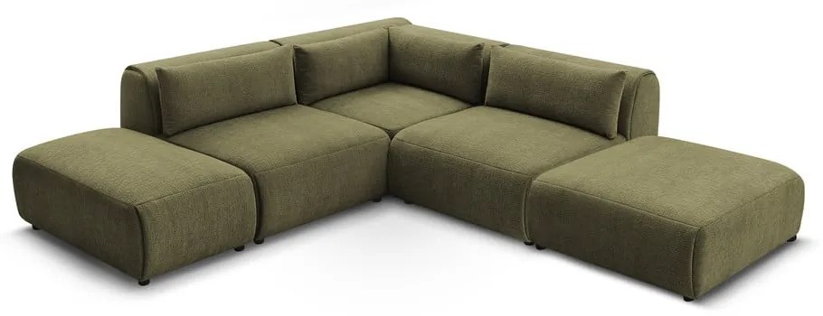 Zelená rohová pohovka (variabilná) Jeanne - Bobochic Paris