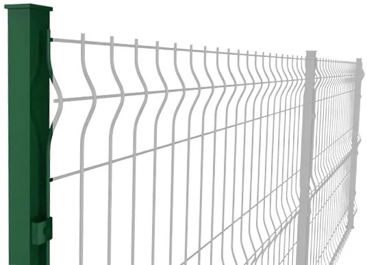 Stĺpik pre 3D panely, výška 2.3 m, profil 5 x 5 cm, vr. 4 úchytovy