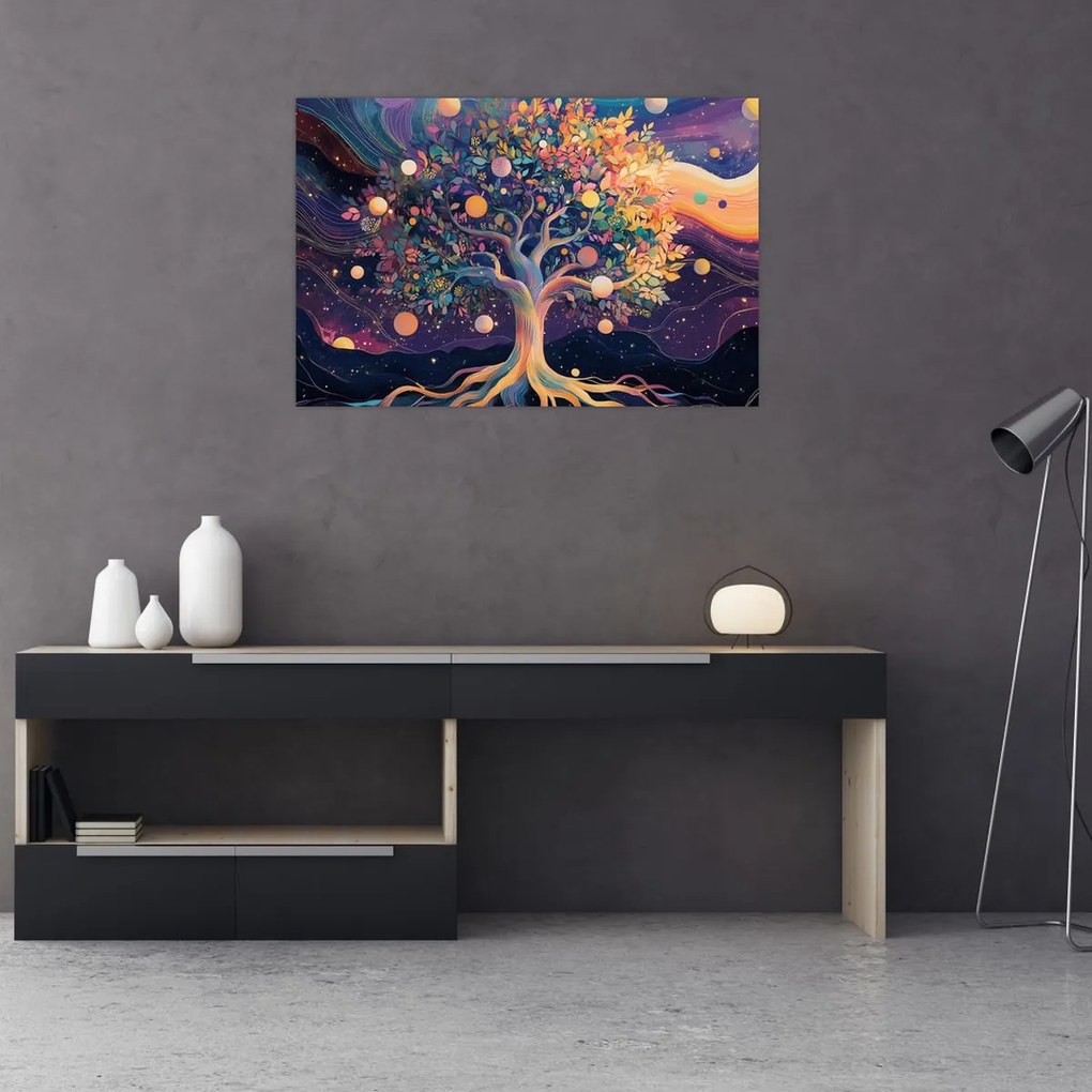 Obraz – Fialový strom plný energie (90x60 cm)