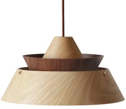 Drevený luster na lanku 1xE27/60W/230V pr. 33 cm masív/dub/orech/kaučukovník