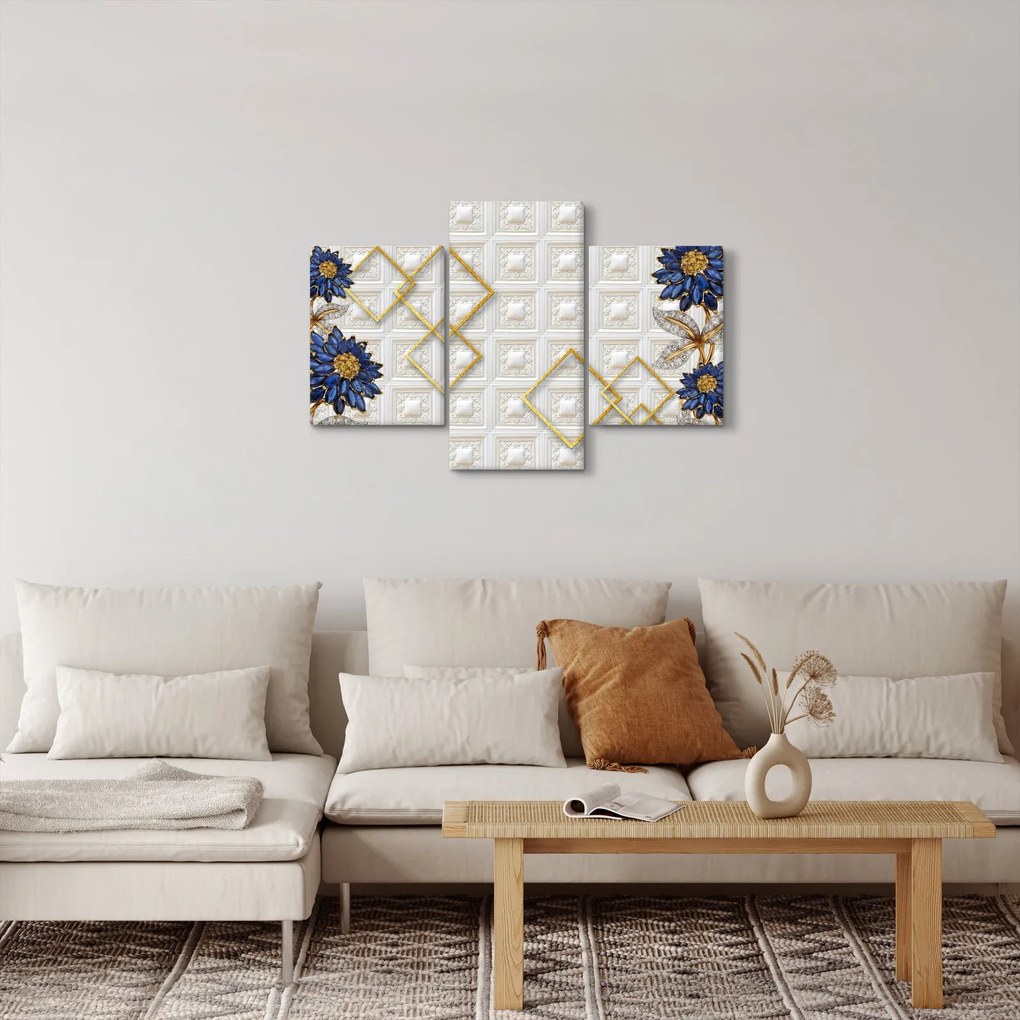 Obraz - Diamantové kvety (90x60 cm)