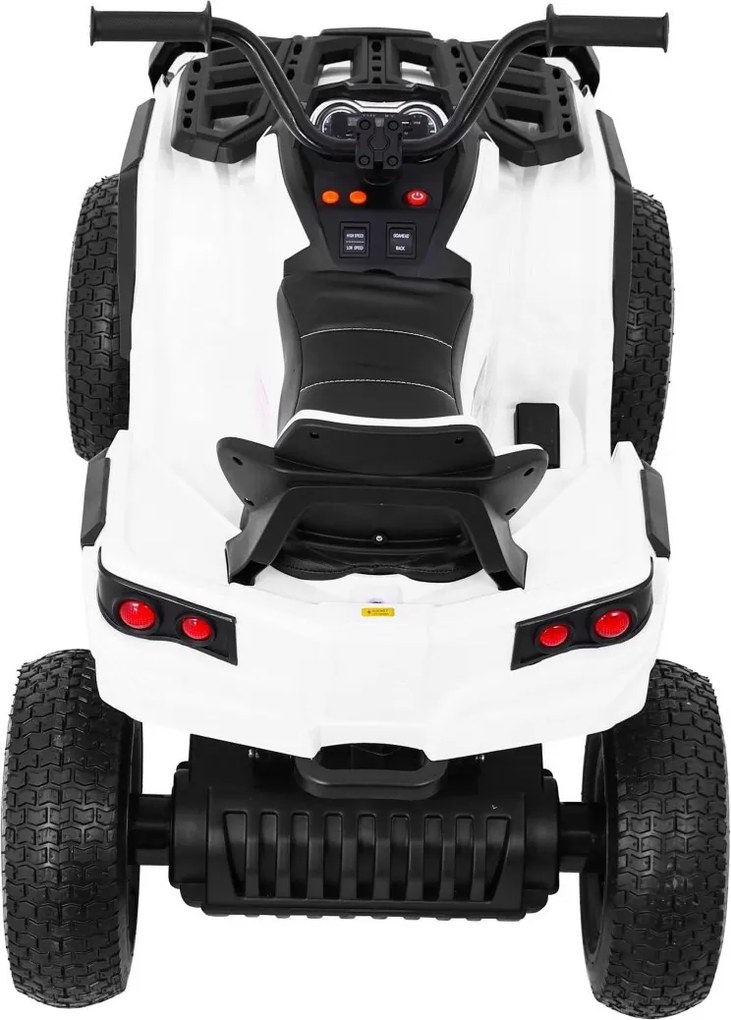 Ramiz Detská štvorkolka poháňaná vzduchovou batériou biela + nafukovacie kolesá + rádio MP3 + pomalý štart