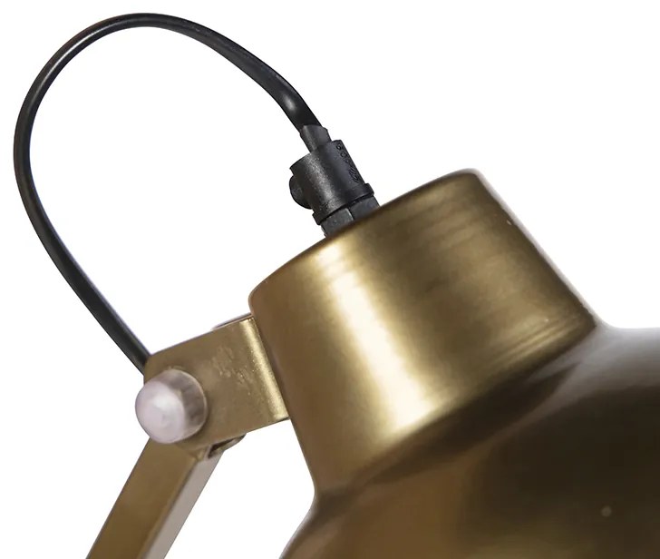 Priemyselná nástenná lampa mosadz nastaviteľná - Avon