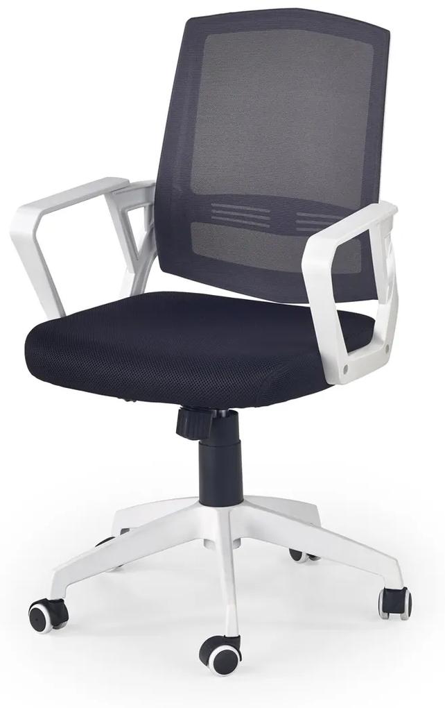 Kancelárska stolička s podrúčkami Ascot - čierna / biela