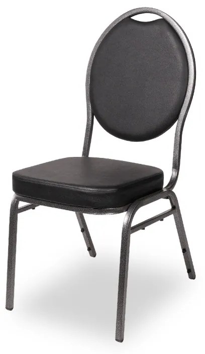 Banketová stolička HERMAN DELUXE, čierna eko-koža