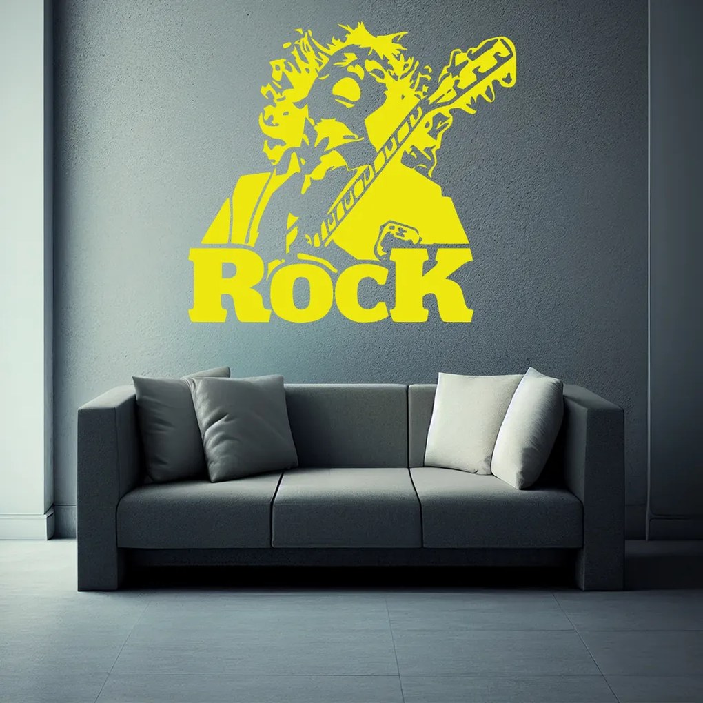 Veselá Stena Samolepka Angus Young AC/DC Farba: béžová, Veľkosť: 60 x 54 cm
