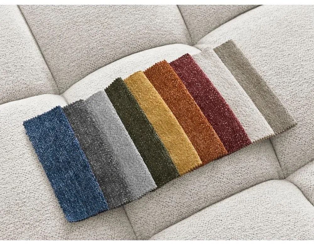 Biela ženilková rozkladacia/s úložným priestorom rohová pohovka (ľavý roh/do tvaru "U") Everest – Bobochic Paris