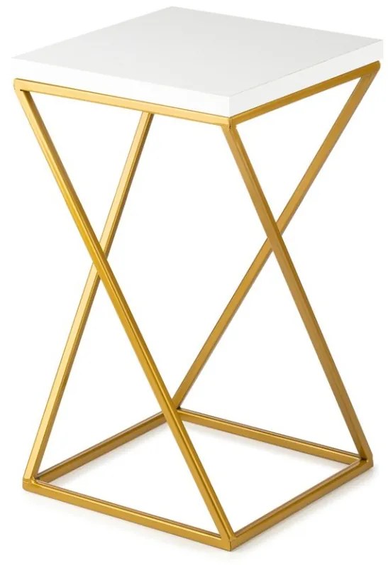 Kvetinový stojan LOFT III 40 cm zlatý/biely