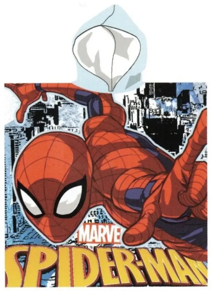 Detské pončo SPIDER MAN modrý 55x110cm Setino