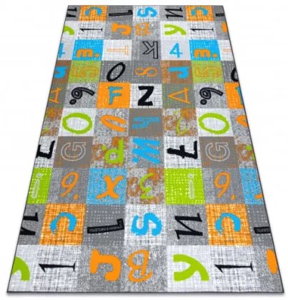 Koberec JUMPY Patchwork sivý/pomarančový/nebeský