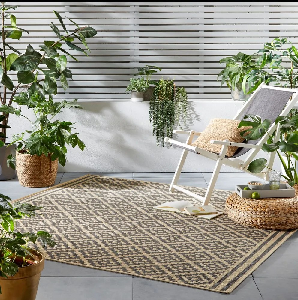 Flair Rugs koberce DOPREDAJ: 120x170 cm Kusový koberec Florence Alfresco Moretti Beige/Anthracite – na von aj na doma - 120x170 cm