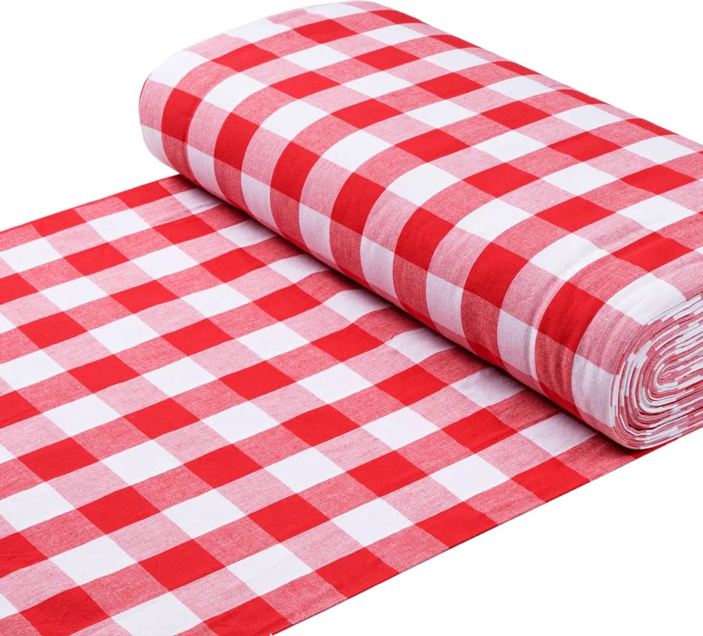 Biante Bavlnený štvorcový obrus Olivia OL-016 Červeno-biela kocka veľká 80x80 cm