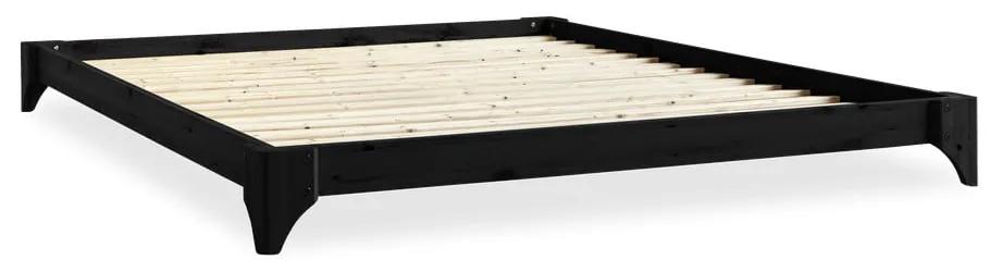 Čierna posteľ z borovicového dreva Karup Design Elan, 180 × 200 cm