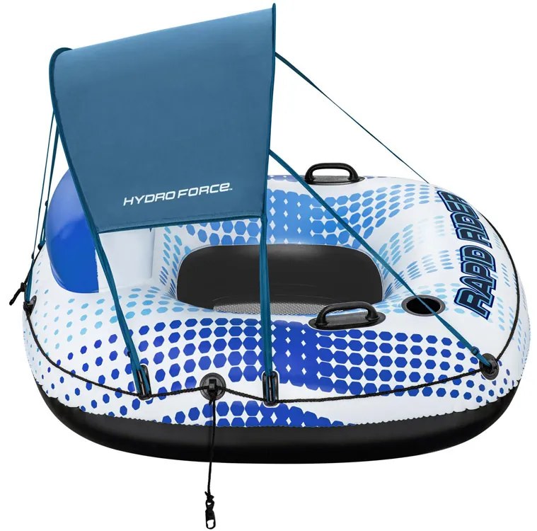 Nafukovací plavecký kruh Hydro-Force so strechou 123x123x51cm BESTWAY + sieťované dno + operadlo 43725