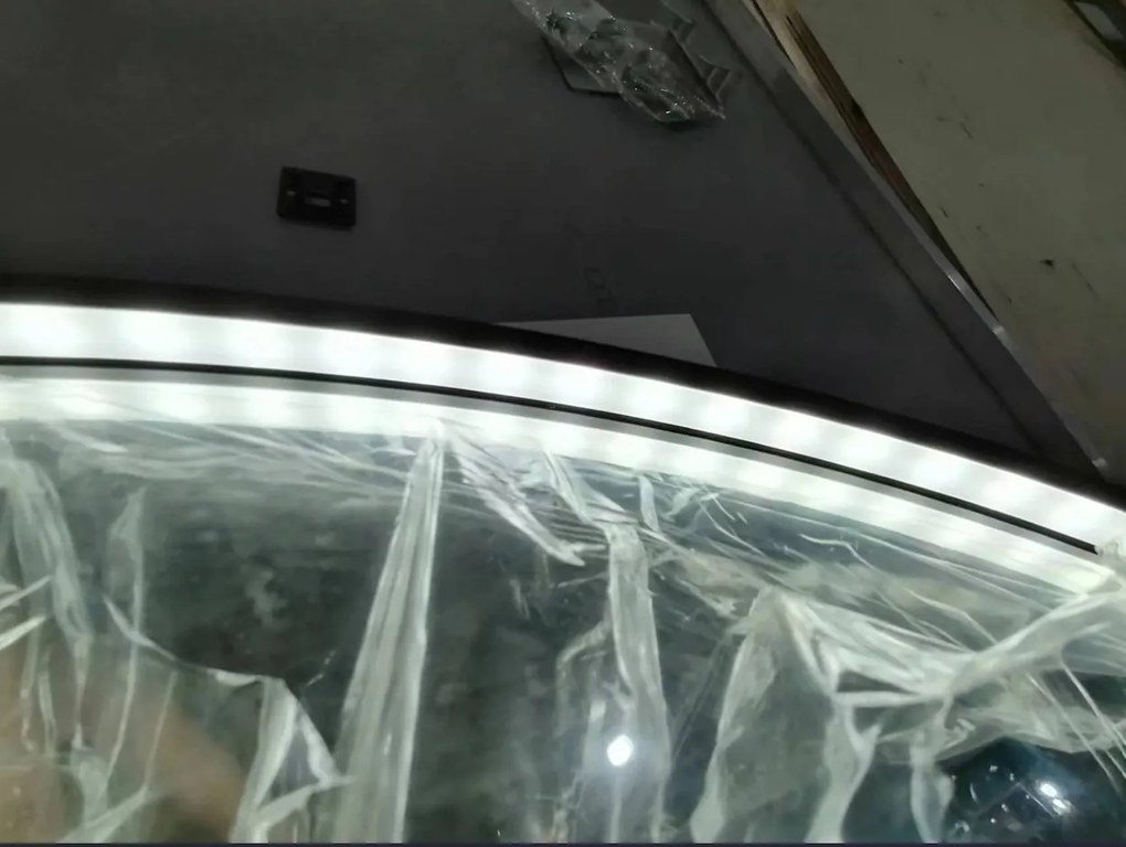 Erga Charlotte, okrúhle LED zrkadlo 90cm, čierny kovový rám, 2070 lm, 6500K, predné bočné osvetlenie, ERG-V01-204-9090-BK