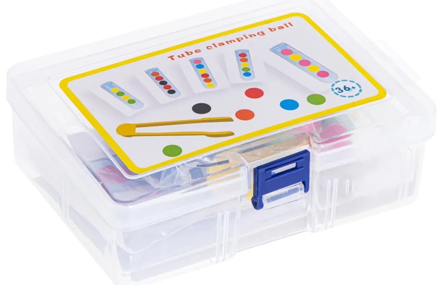KIK Montessori vzdelávacie puzzle – farebné guličky, 66 dielov