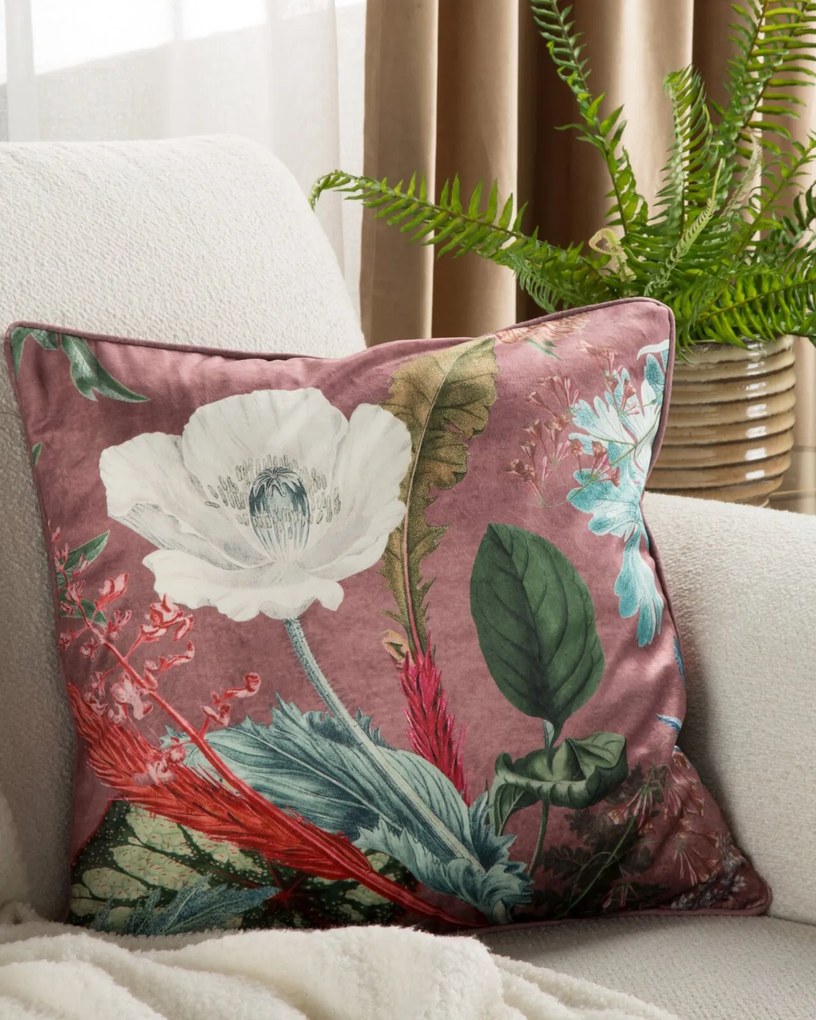 DEKORAČNÁ OBLIEČKA NA VANKÚŠ VELVET109 45X45 CM KVETY