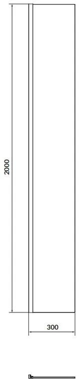 Cersanit Mille, sprchová zástena typu Walk-In 30x200 cm, 8mm číre sklo, chrómový profil, S161-013