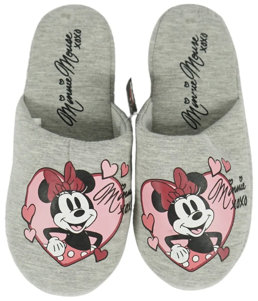 Domáca obuv MINNIE MOUSE, svetlosivá - rôzne veľkosti Veľkosť: 40 - 41