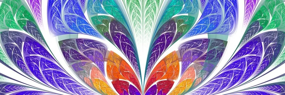 Obraz abstrakcia farebného skla Varianta: 120x40