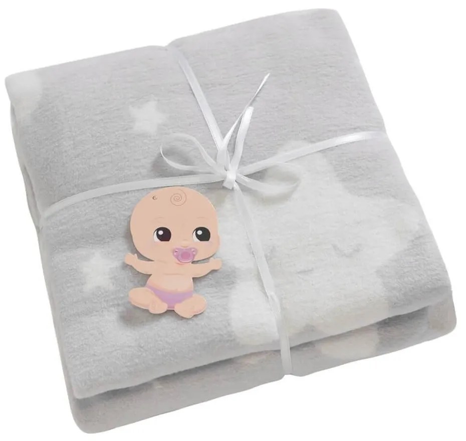 Svetlosivá fleecová detská deka 100x120 cm Star – Mijolnir