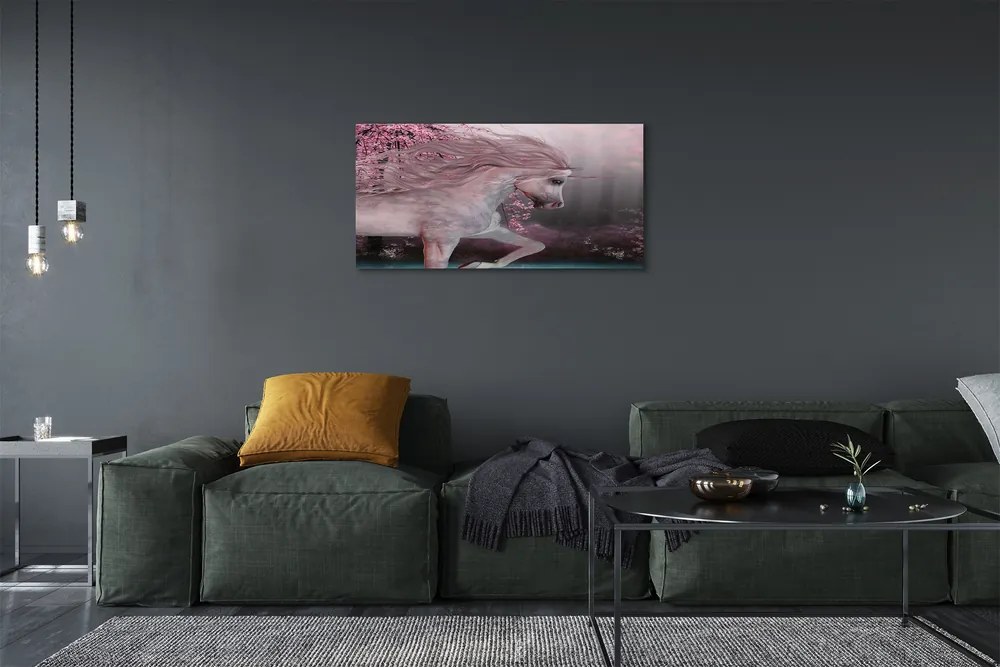 Obraz canvas Unicorn stromy jazero 120x60 cm