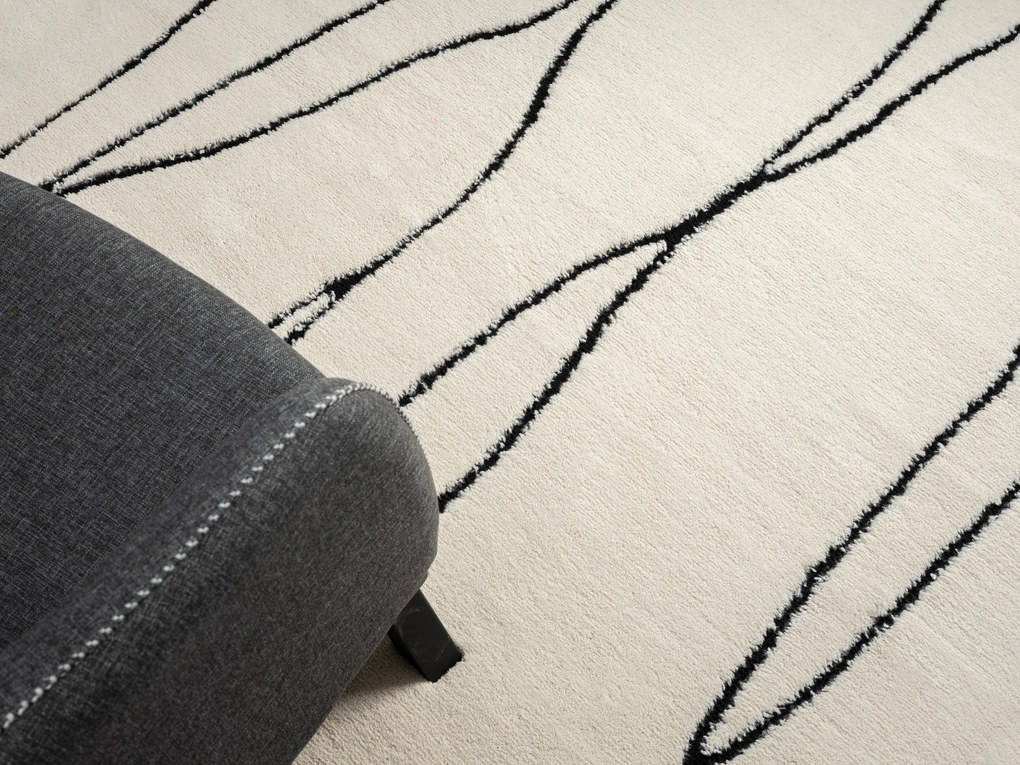 My Flair, Kusový koberec Moroccan Serenity weiß, 160x230, čiernobiela, obývacia izba