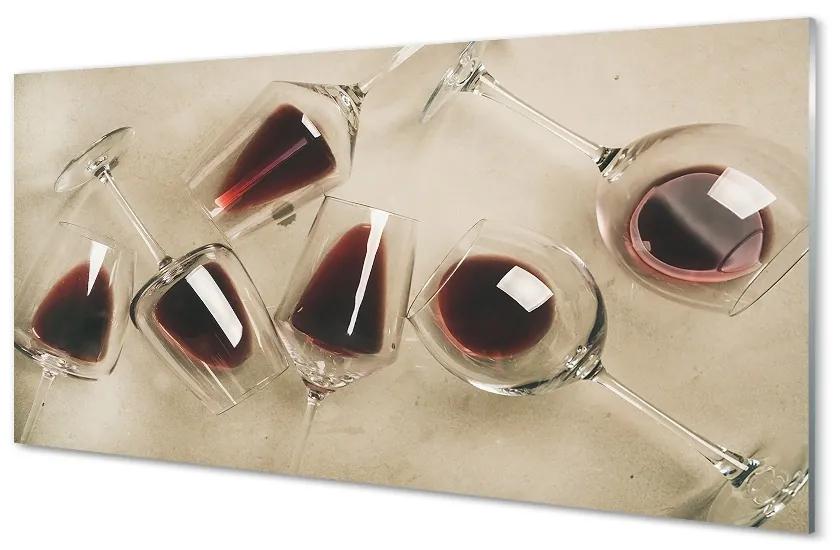Obraz na skle vínové poháre 100x50 cm