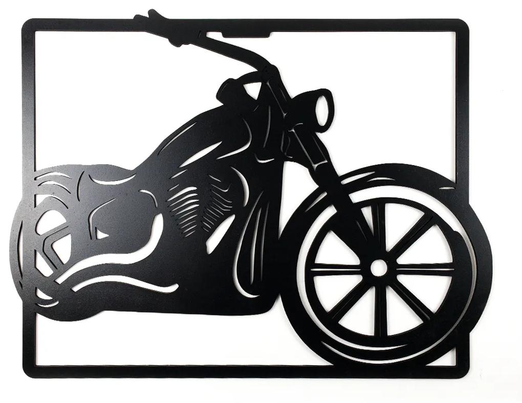 Veselá Stena Drevená nástenná dekorácia Čierna motorka
