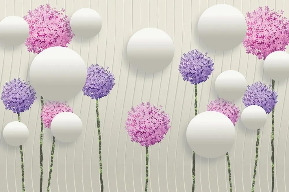 Tapeta zaujímavé abstraktné kvety - 300x200