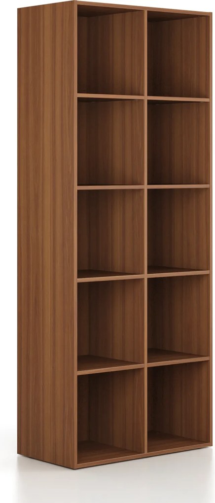 Regál FRAME, vysoký, 2 stĺpce, 2162 x 872 x 450 mm, orech