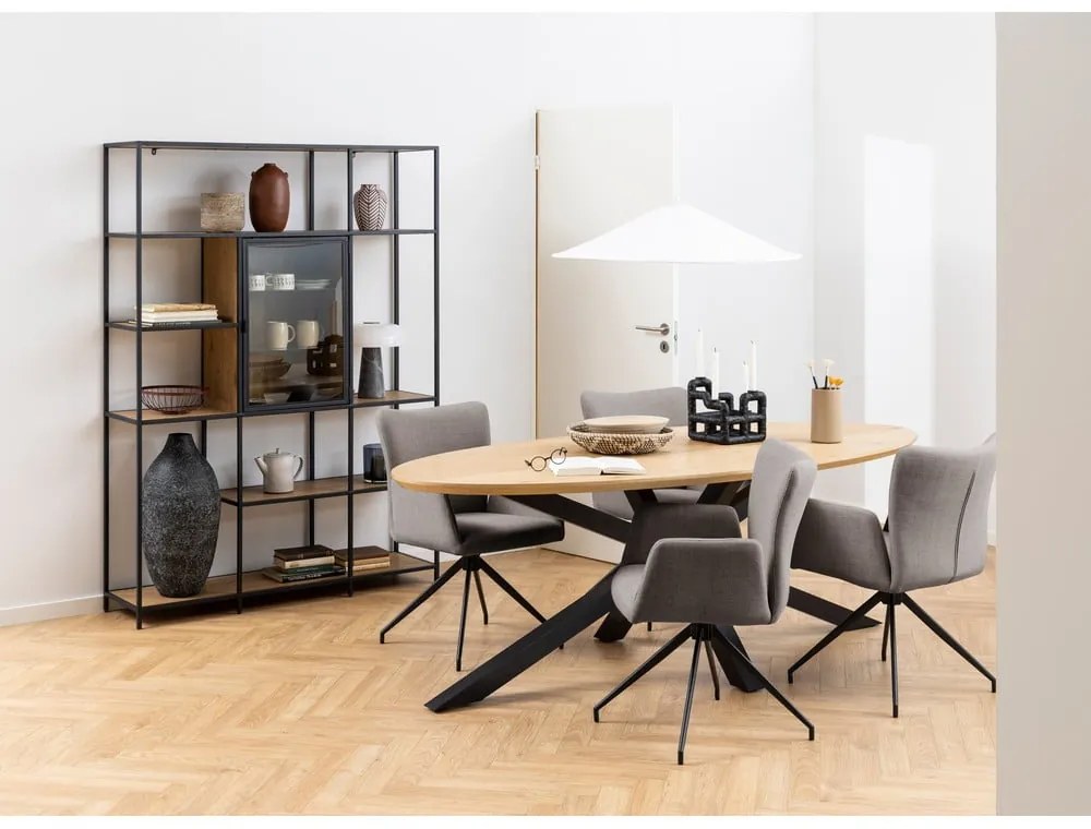 Sivé čalúnené jedálenské kreslá v súprave 2 ks Laura – Actona