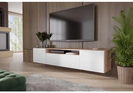 Závesný televízny stolík RTV Neo 180 cm Dub artisan/biela