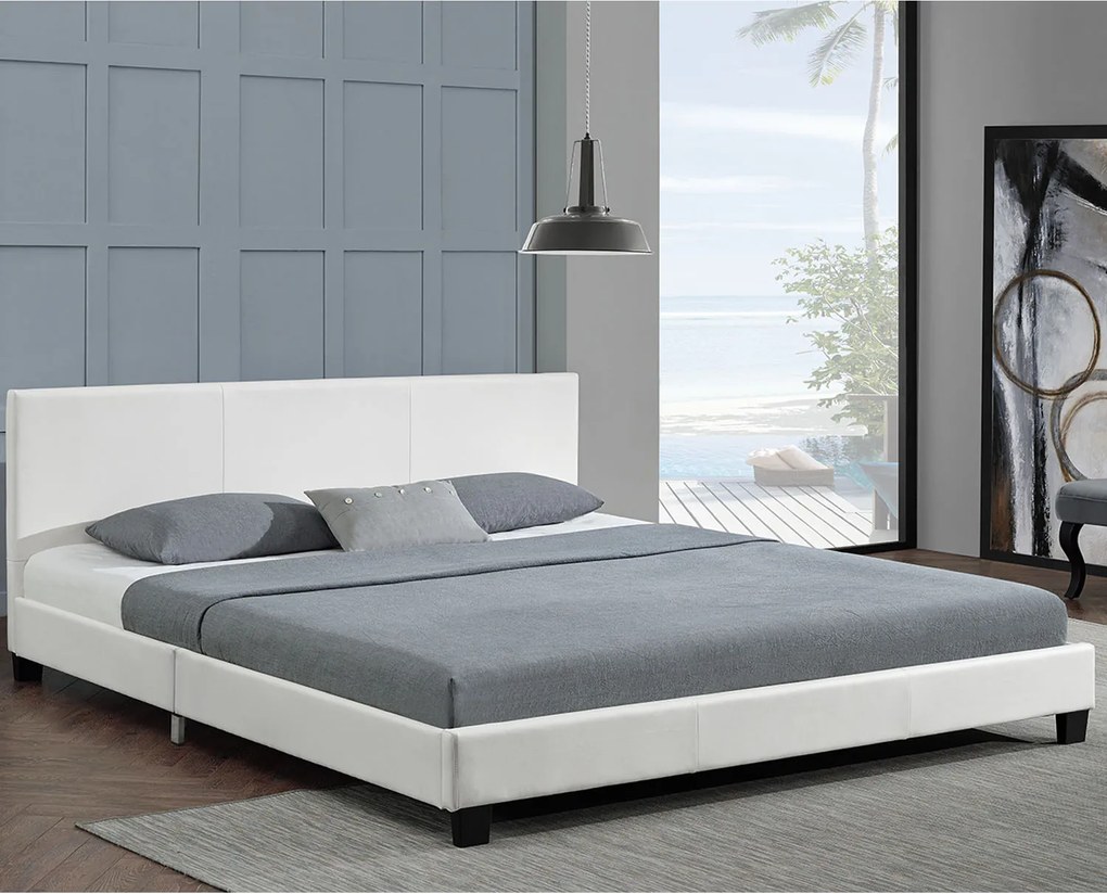 Eshopist Čalúnená posteľ ,,Barcelona" 160 x 200 cm - biela