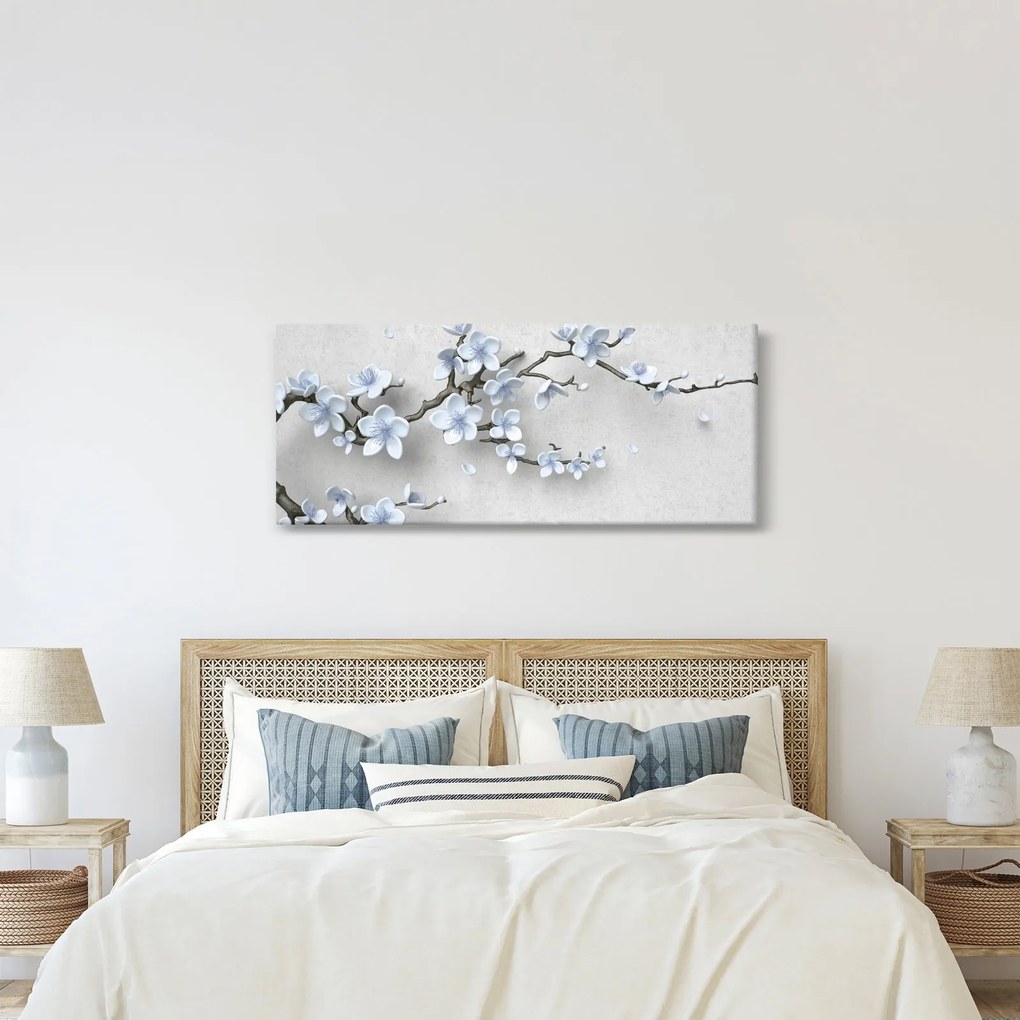 Obraz modrých kvetov (120x50 cm)