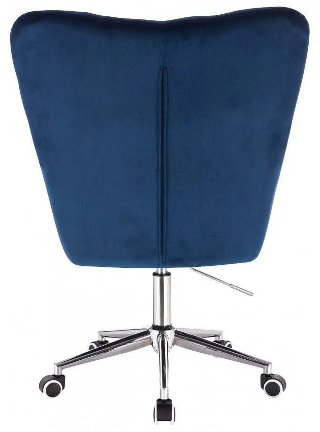 LuxuryForm DESIGN Kreslo AURORA VELUR na strieborné podstave s kolieskami - modré