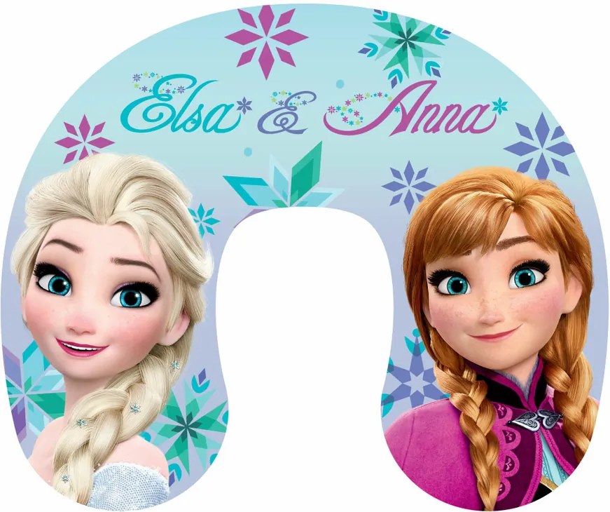 Jerry Fabrics Cestovný vankúšik Ľadové Kráľovstvo Frozen Anna and Elsa, 30 x 35 cm