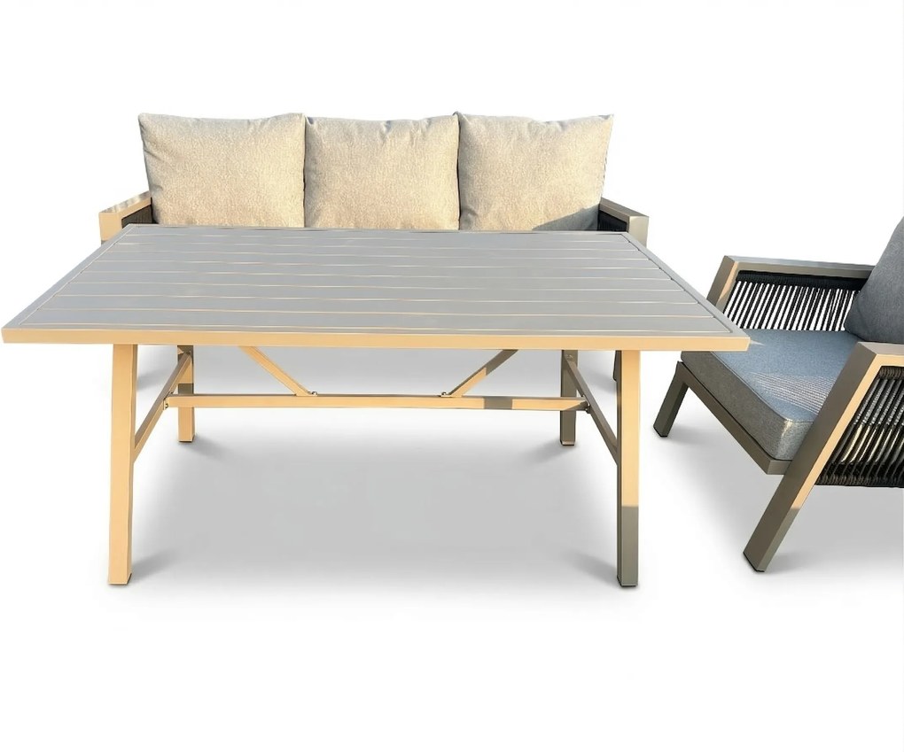 Súprava záhradného nábytku pre 5 osôb Houseland Atessa hnedá/sivá