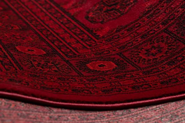 Koberec ORIENT 6889 so strapcami, rám / orientálny, bordový / čierny