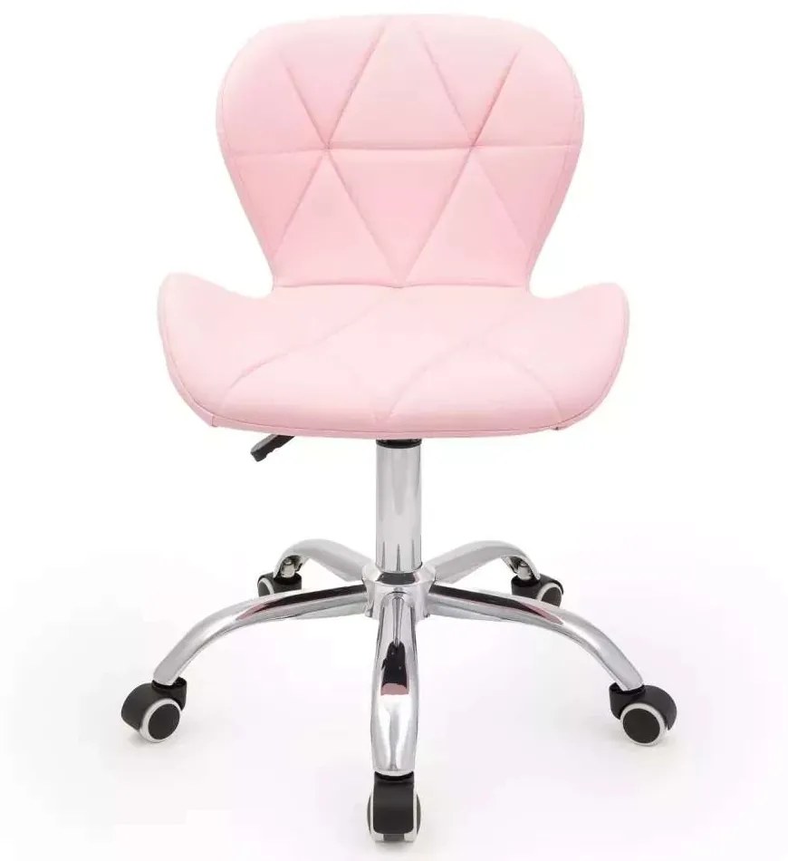LuxuryForm DESIGN Stolička LIVIO na striebornej podstave s kolieskami - ružová