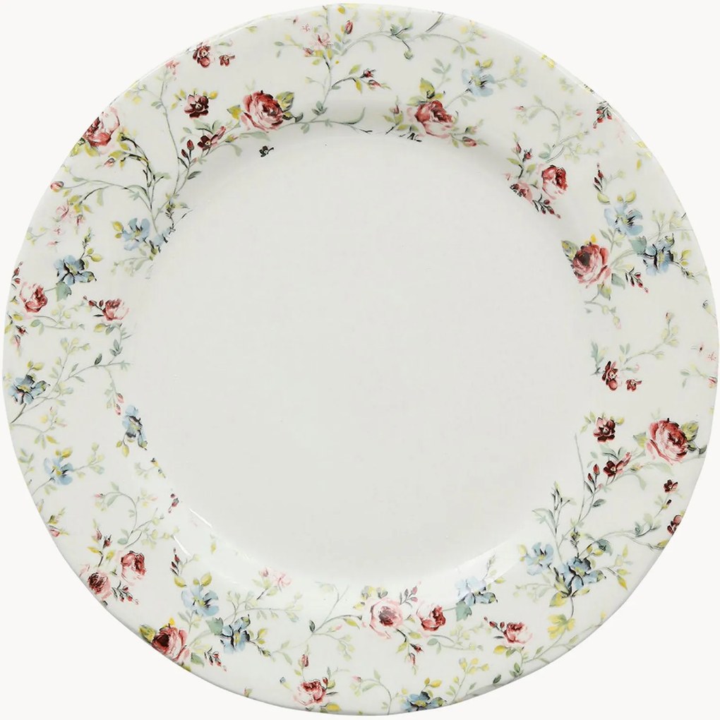 Keramické plytké taniere Fleurs Champs, 6 ks