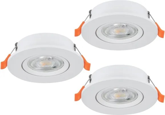 Eglo 902262 - SADA 3x LED zapustených bodových svietidiel BARRANCO LED/4,8W/230V biela