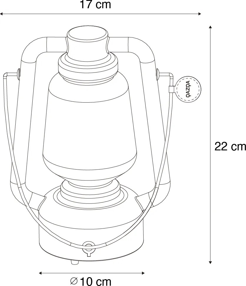 Stolná lampa nabíjateľná 22 cm IP44 biela - Storm Mini