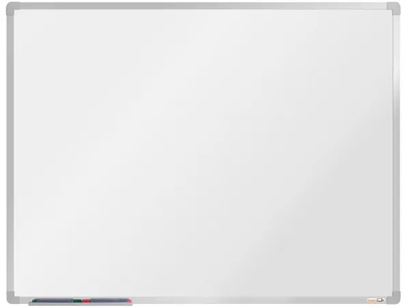 Biela magnetická popisovacia tabuľa s keramickým povrchom boardOK, 1200 x 900 mm, eloxovaný rám