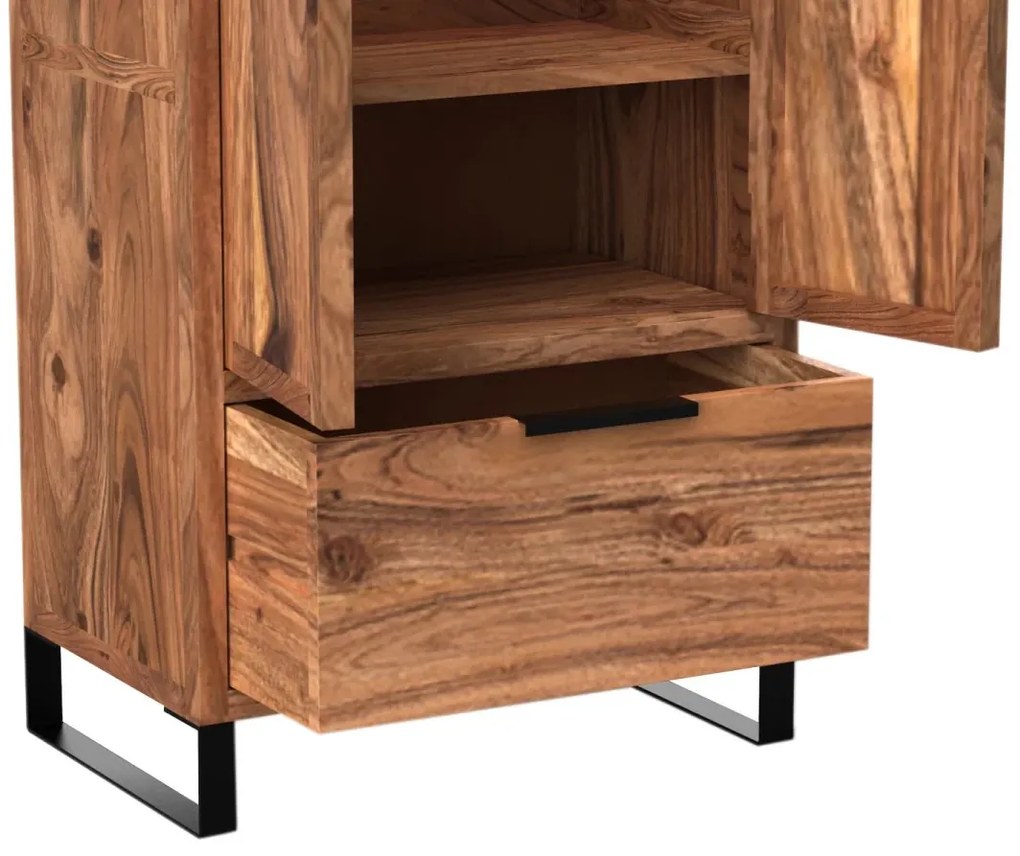 furniture-nabytek.cz - Masívna šatní skriňa Sydney z akácie, lakovaná, hnedá