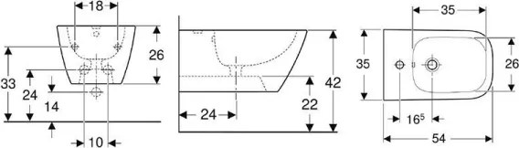Geberit 500.209.01.1 - Závesný bidet Smyle Square keramika/biela